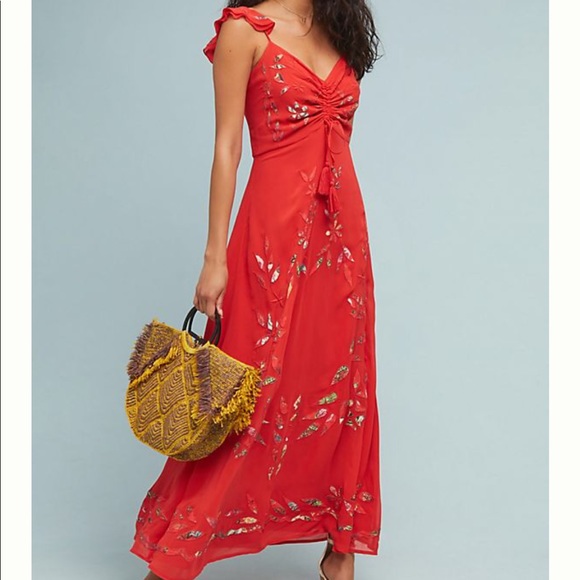 Farm Rio Dresses & Skirts - Farm Rio Quintana bright red maxi dress